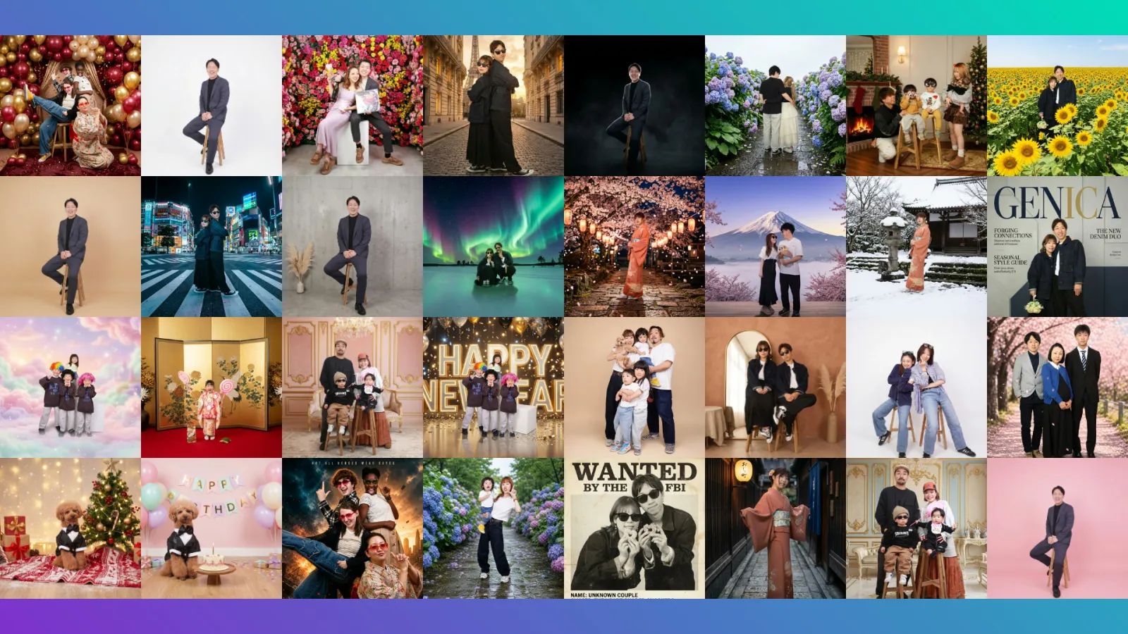 AI Image Studio で生成可能な背景の一例