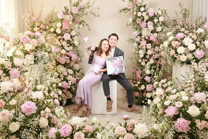 AI Image Studio 背景プリセット: 韓国フォト生花